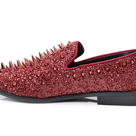 Men's Vintage Spike Dress Loafers Slip On Fashion Shoes Classic Tuxedo Dress Sho - Picture 3 of 6